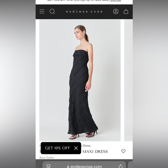 endless rose STRAPLESS RUFFLED MAXI DRESS - Picture 4 of 6